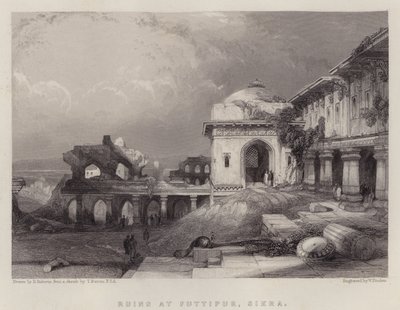 Ruins at Futtipur, Sikra by David (after) Roberts