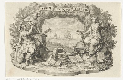 Vignette with Mercury, Minerva, and Justice by David Coster