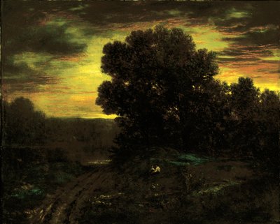 River Landscape at Sunset, ca. 1890 by David Johnson