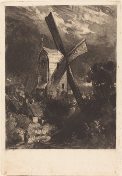 Mill near Brighton by David Lucas after John Constable