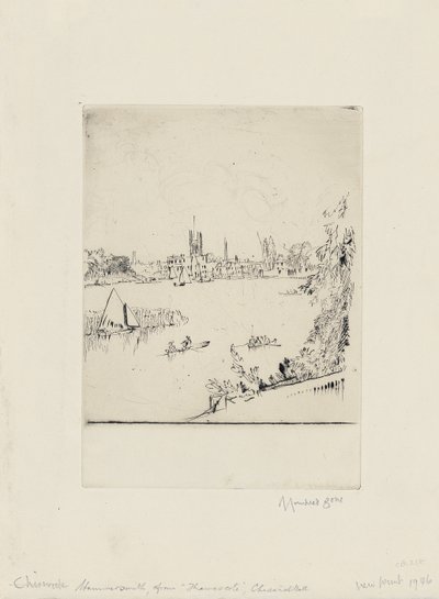 Hammersmith from Thamescote, Chiswick Mall by David Muirhead Bone