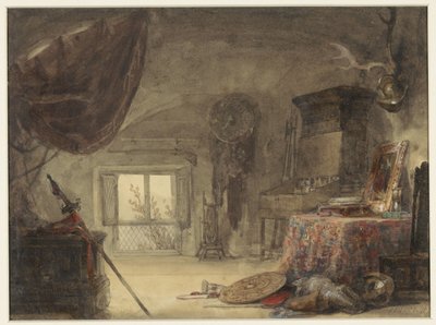 Attic Room Arranged as Studio by David Roberts