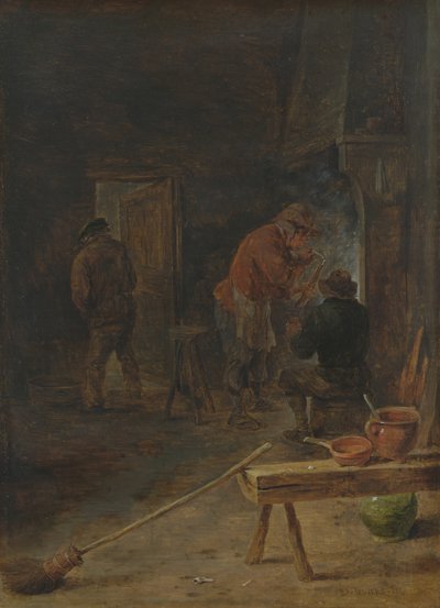 Farmers Around a Fireplace by David Teniers the Younger