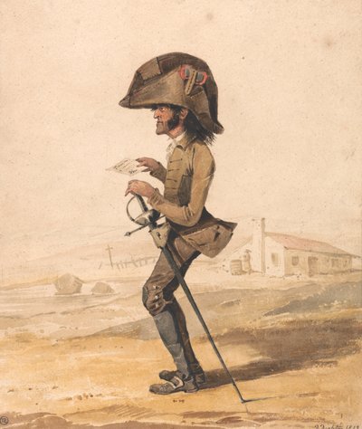 Caricature of a French Military Officer by Denis Dighton