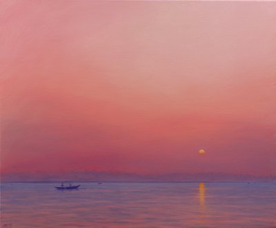 Pink Dawn on The Ganges by Derek Hare