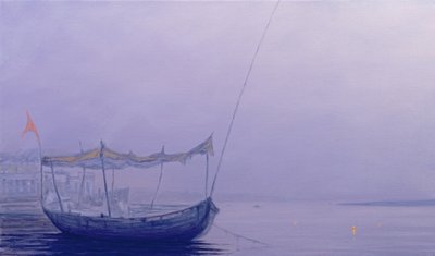 Prayer Candles on The Ganges by Derek Hare