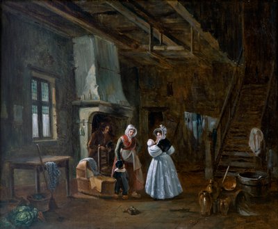 Interior with Figures, 19th century by Desire Donny