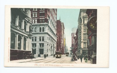 Fifth and Wood Streets, Pittsburgh, Pa. by Detroit Publishing Co.
