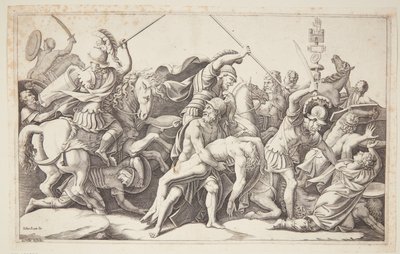 Menelaus with the Body of Patroclus by Diana Scultori