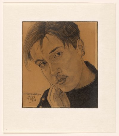 Self-Portrait (with Hand) by Dick Ket (signed by artist)