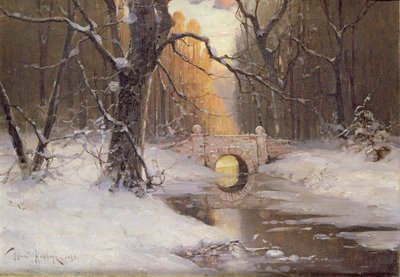 Wooded River Landscape by Dimitri Kleburg