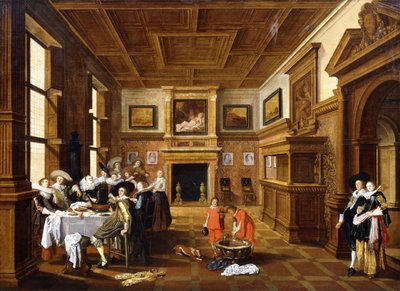 A Merry Company in an Interior by Dirck Hals