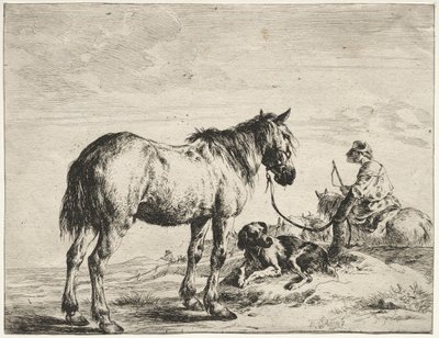 Horse Bound to a Post by Dirck Stoop