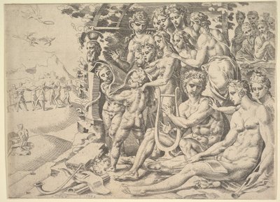 Apollo and the Muses by Dirck Volkertsen Coornhert