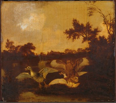 A Buzzard Attacks Two Ducks by Dirck Wijntrack