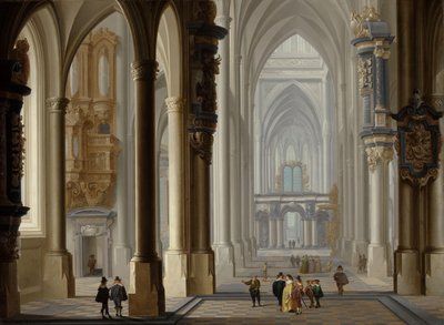 Interior of a Gothic Church by Dirck van Delen