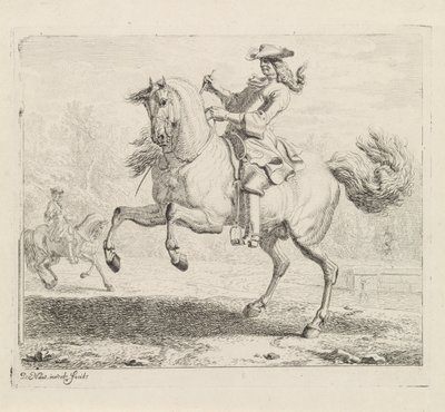 Rearing Horse with Rider by Dirk Maas