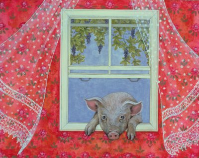 Grapes at the Window by Ditz
