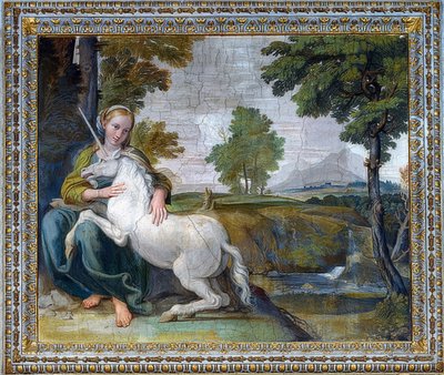 Virgin with a Unicorn. 1604-05 by Domenichino