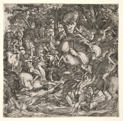 Battle of Naked Men by Domenico Campagnola