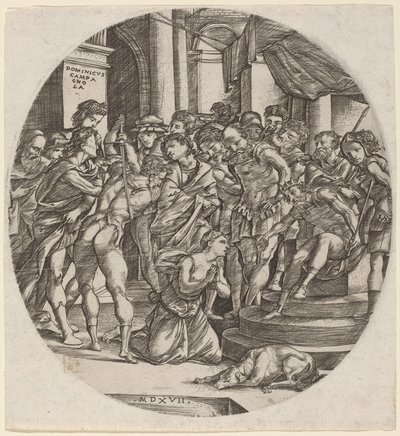 Beheading of Saint Catherine by Domenico Campagnola
