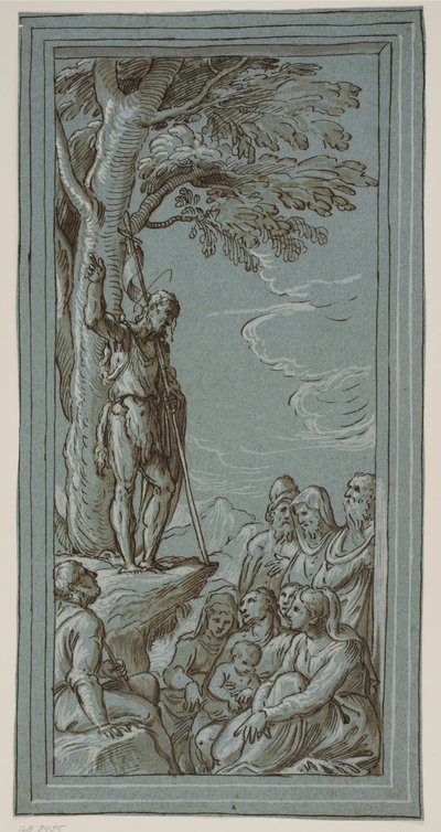 John the Baptist Preaching in the Desert by Domenico Campagnola