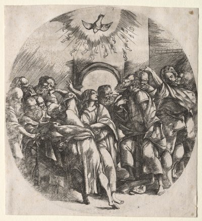 The Descent of the Holy Spirit by Domenico Campagnola