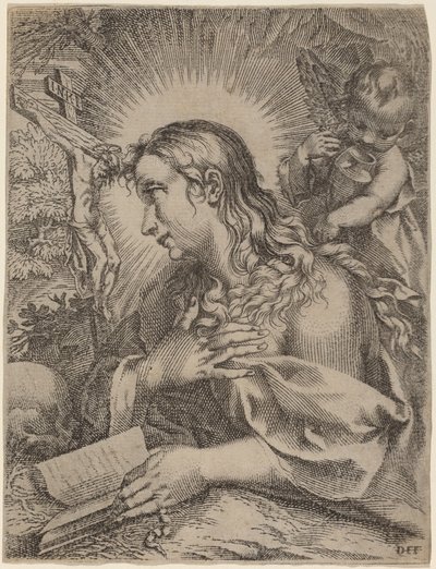 The Penitent Magdalene by Domenico Falcini after Francesco Villamena after Francesco Vanni