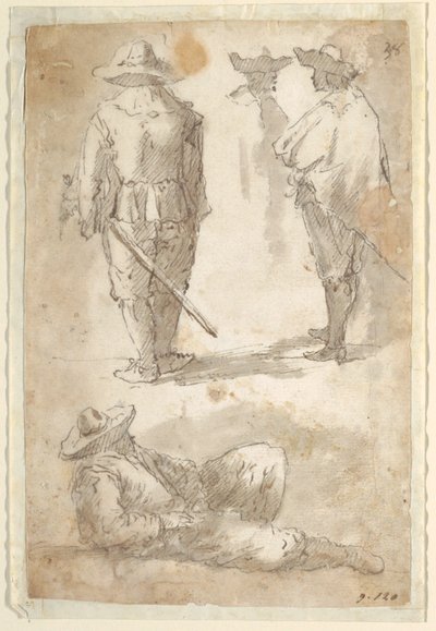 Figural Studies of Soldiers by Domenico Gargiulo, called Micco Spadaro