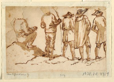 Five Men by Domenico Gargiulo, called Micco Spadaro