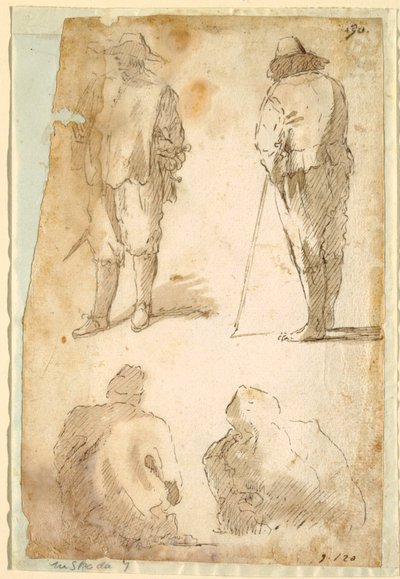 Four Men by Domenico Gargiulo, called Micco Spadaro