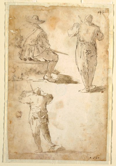 Three Men by Domenico Gargiulo, called Micco Spadaro