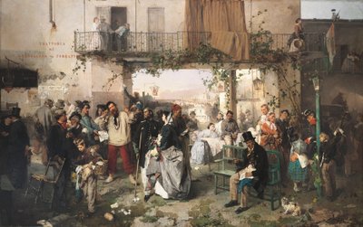 News of the Peace of Villafranca by Domenico Induno