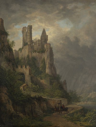 The Vautsburg on the Middle Rhine by Domenico Quaglio