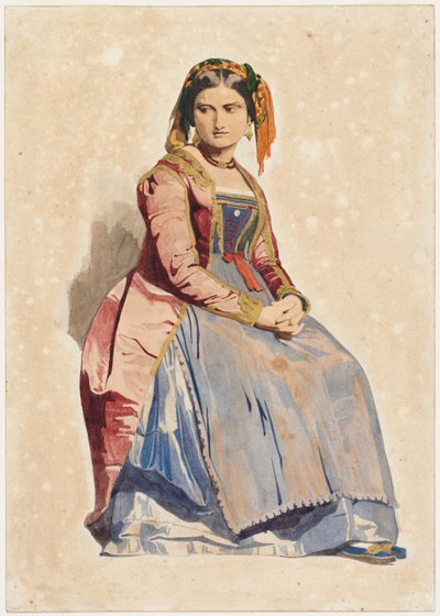 Seated Italian Woman by Dominique Louis Papety