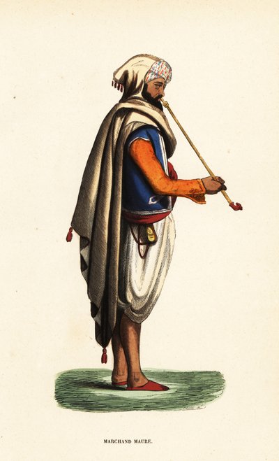 Moorish Merchant with Tobacco Pipe, Algeria by Doms Doms