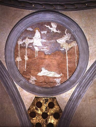 St. John on Patmos, spandrel medallion, c.1425 by Donatello