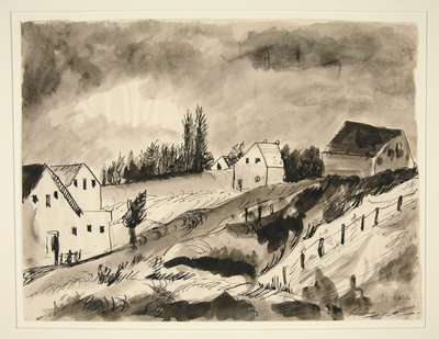 Landscape with Houses by Dora Bromberger