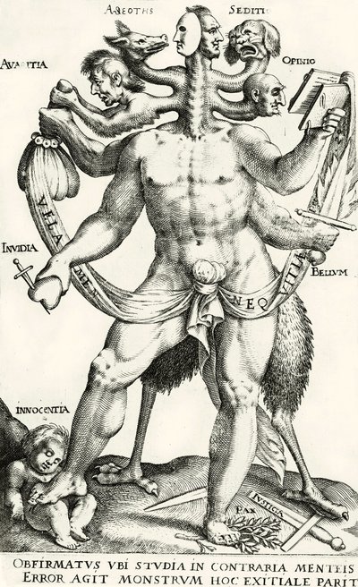 Arminianism as five-headed monster by Dutch School