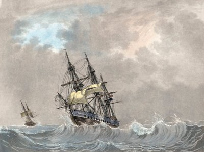 Dutch Navy Frigate Under Sail by Dutch School