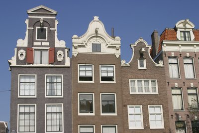 Gabled houses by Dutch School