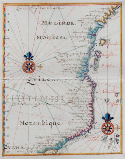 Map of Mombasa, East Africa by Dutch School