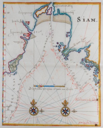 Map of the Kingdom of Siam by Dutch School