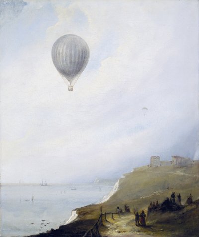 Balloon Over Cliffs, Dover, 1840 by E.W. Cocks