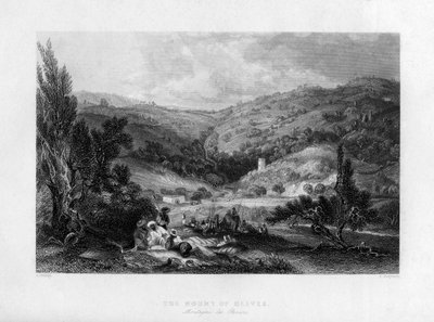 The Mount of Olives, Israel, 1841 by E Benjamin