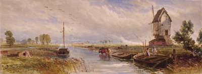 Landscape with Windmill by E Ellis