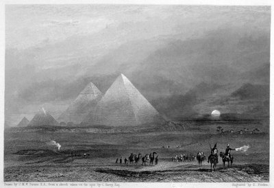 The Pyramids, Giza, Egypt by E. Finden