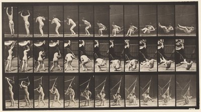 Plate 262. Getting out of Hammock by Eadweard Muybridge