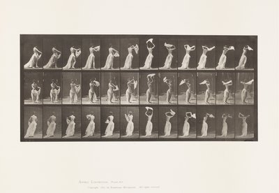 Plate 421. Toilet; Throwing Handkerchief Around Shoulders by Eadweard Muybridge