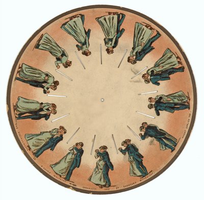 Zoopraxiscope Disc Showing a Couple Waltzing, 1893 by Eadweard Muybridge